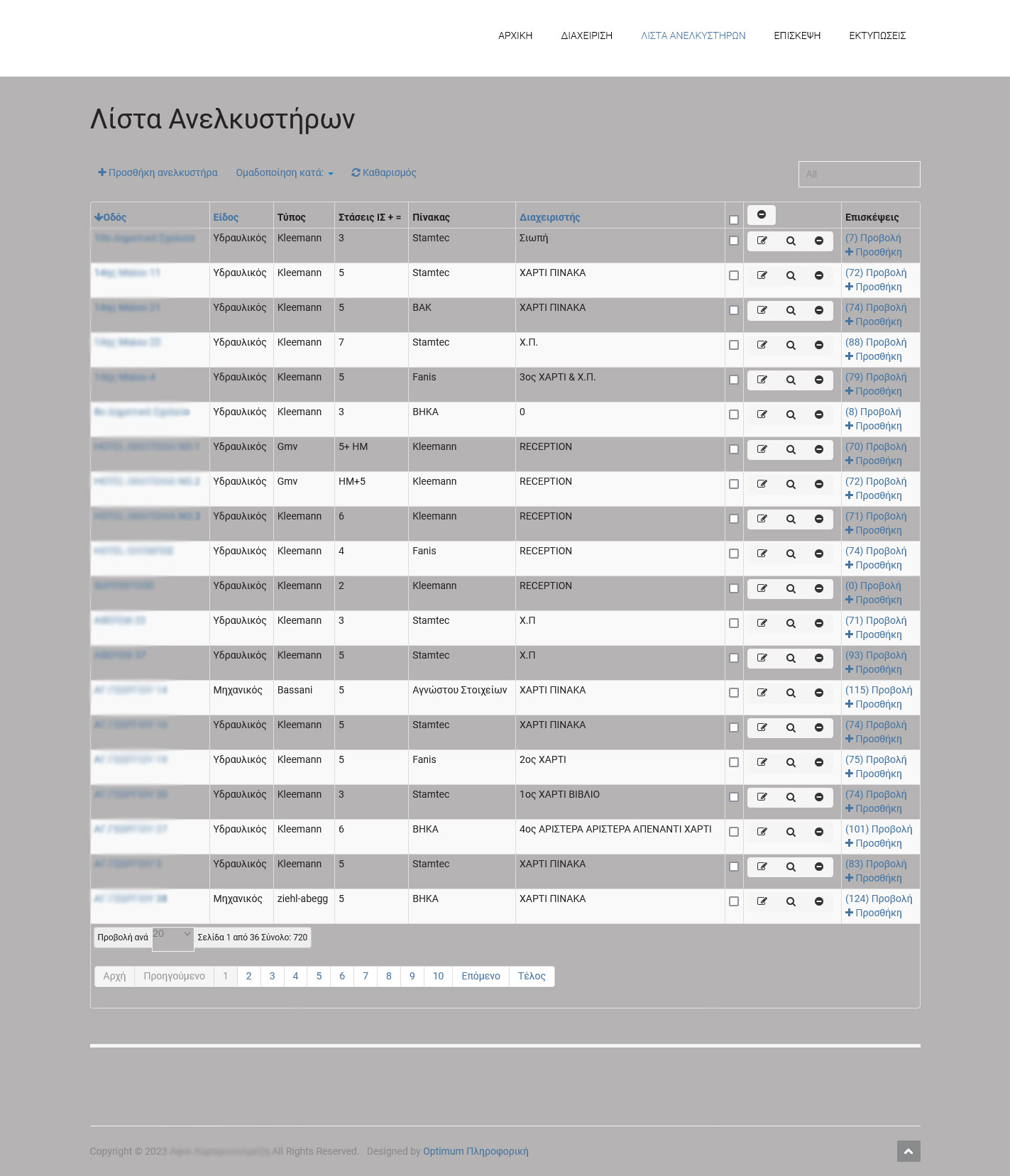 Λίστα Ανελκυστήρων